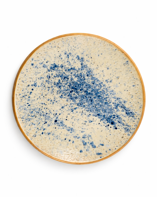 Mihai - main plate - off white & ocean blue