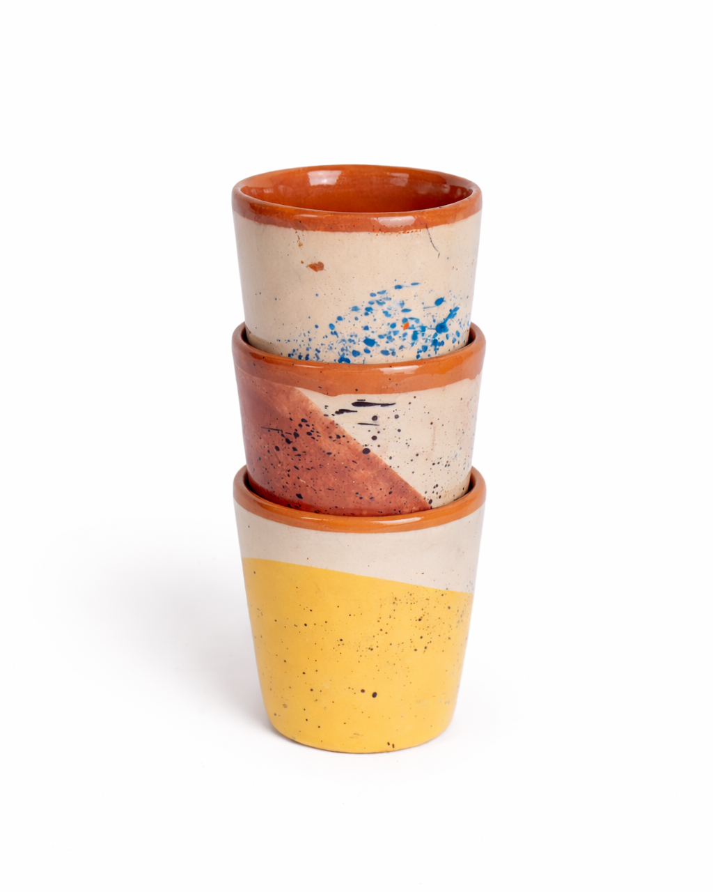 Stefan - big cup - off white & burnt terracotta