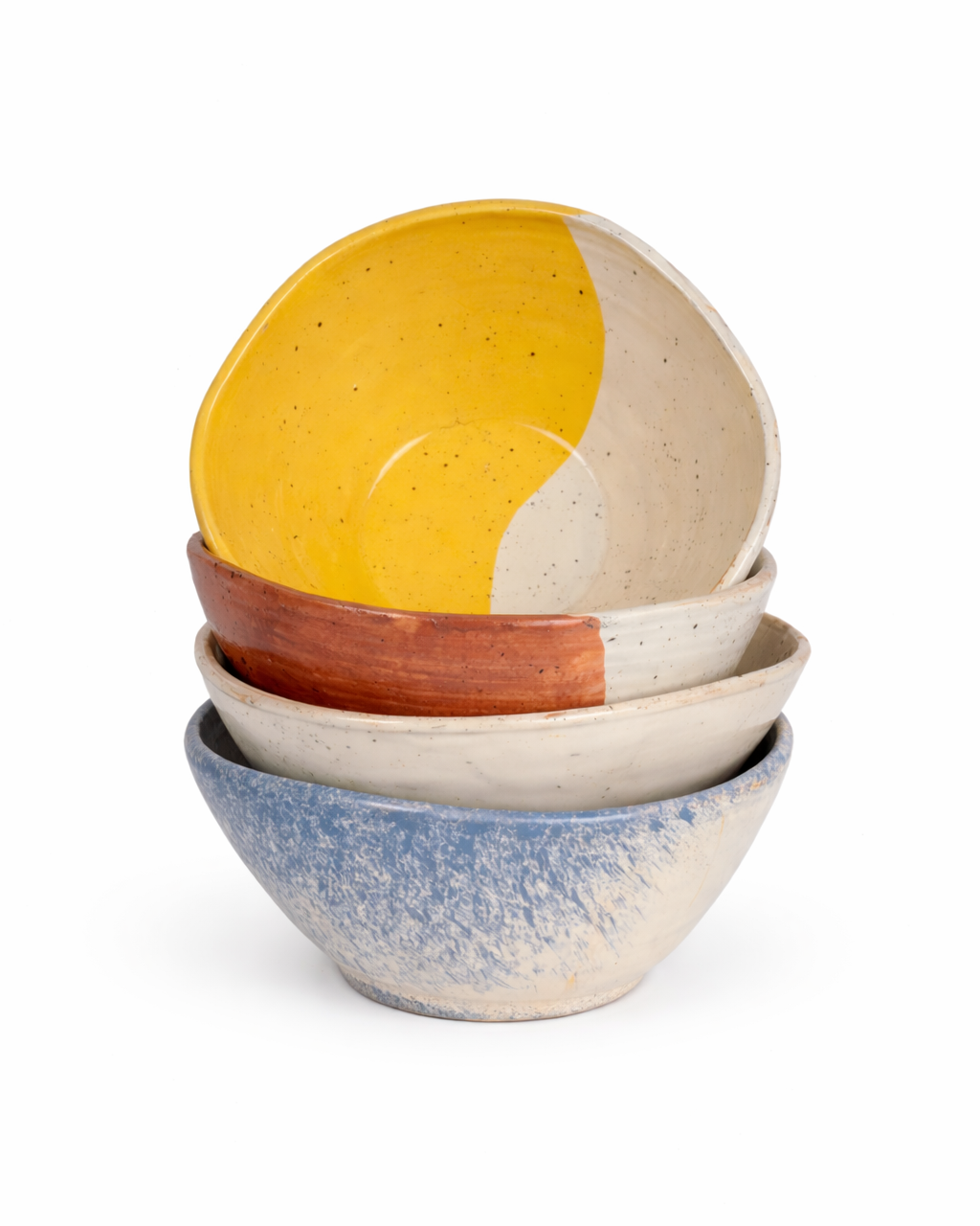 Oana - big bowl - off white & lagoon blue