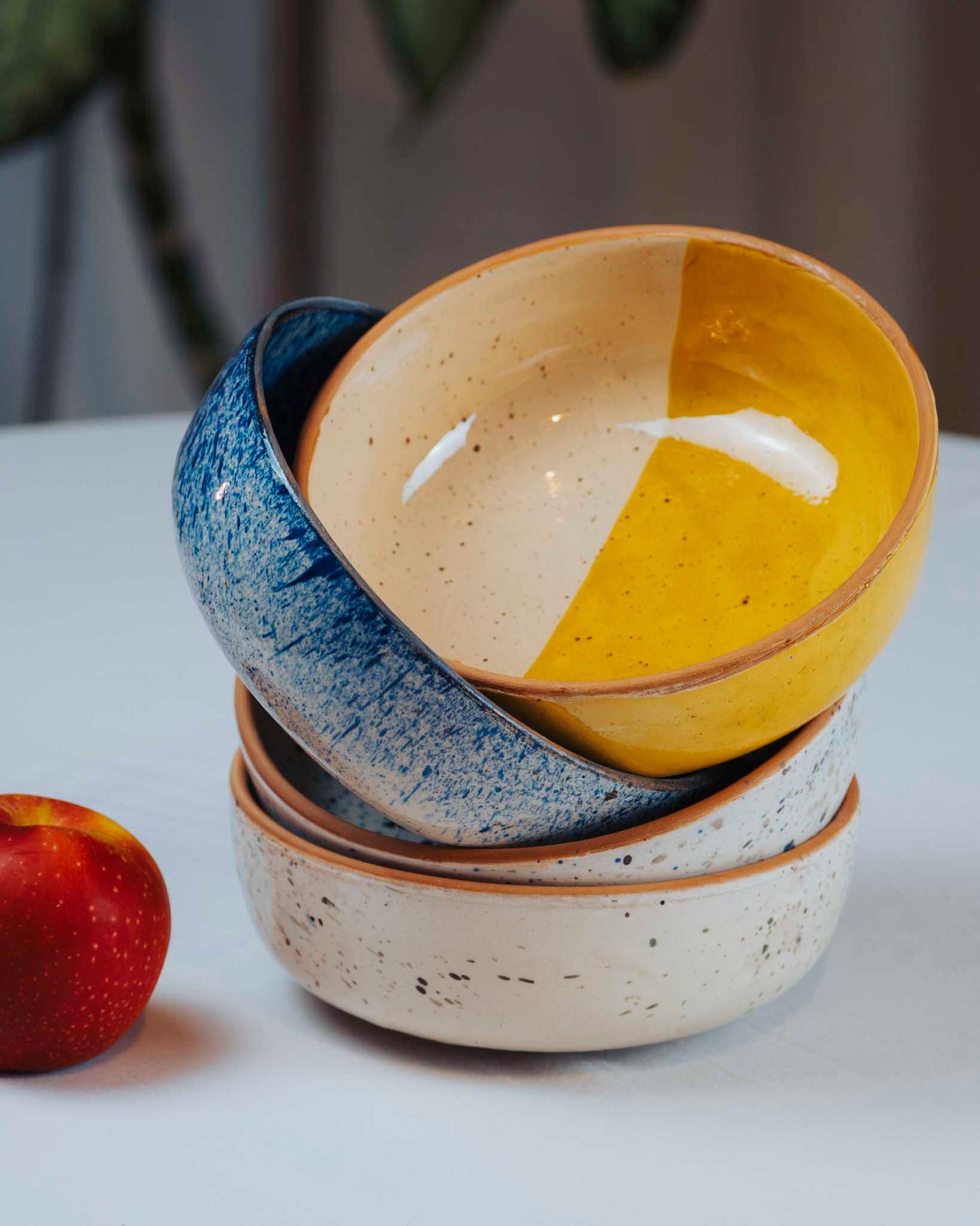 Irina - small bowl - off white & sunshine yellow