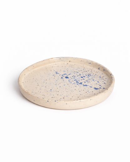 Ana - appetizer plate - off white & lagoon blue