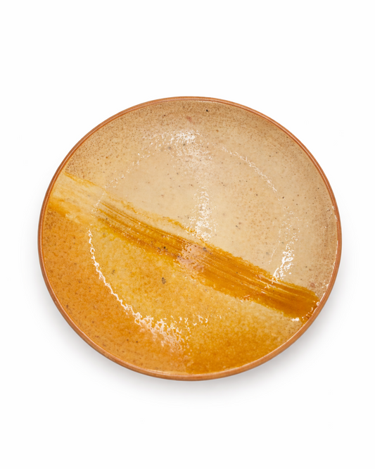 Mihai - main plate - off white & sunshine yellow