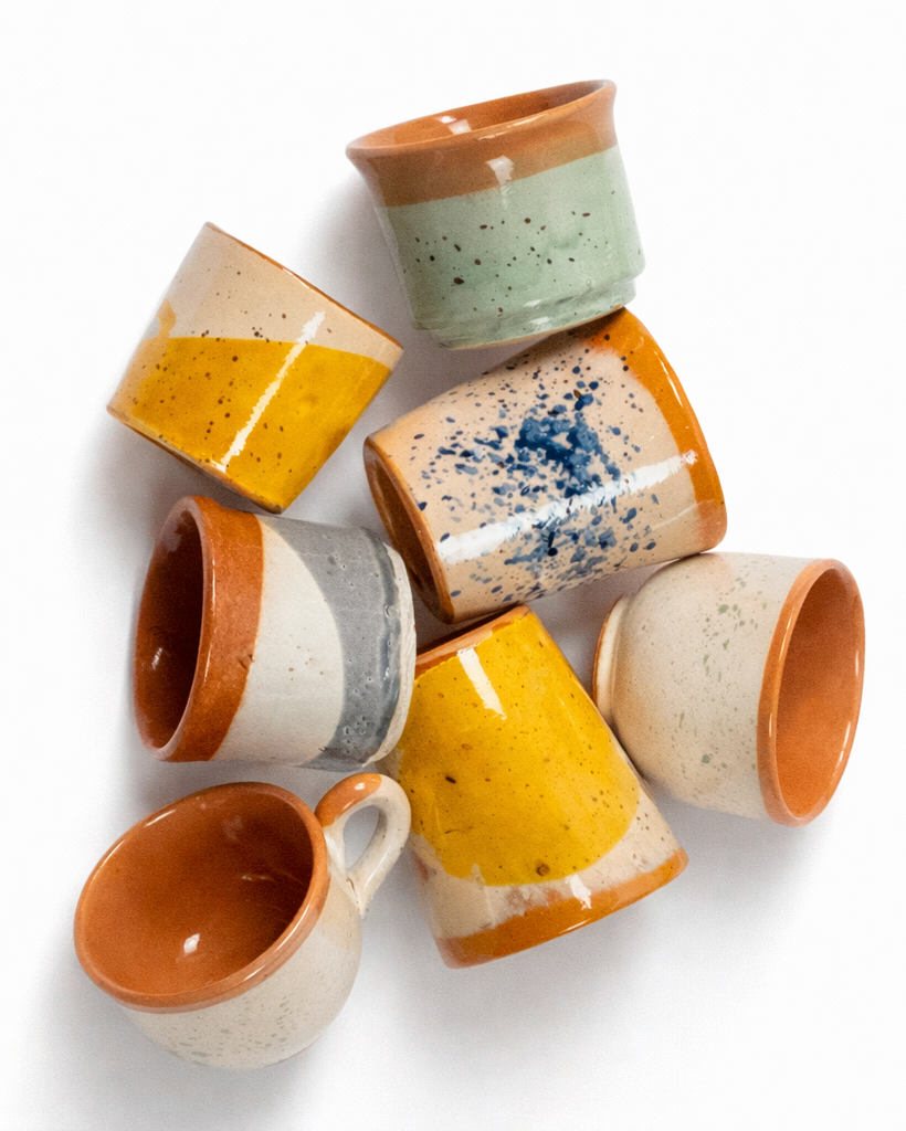 Stefan - big cup - off white & sunshine yellow