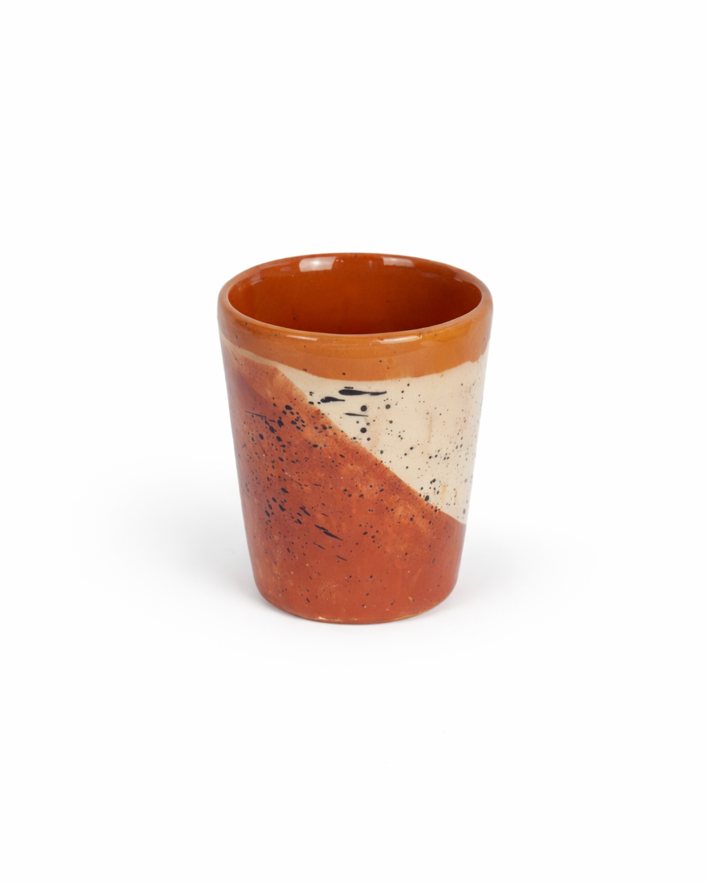 Stefan - big cup - off white & burnt terracotta