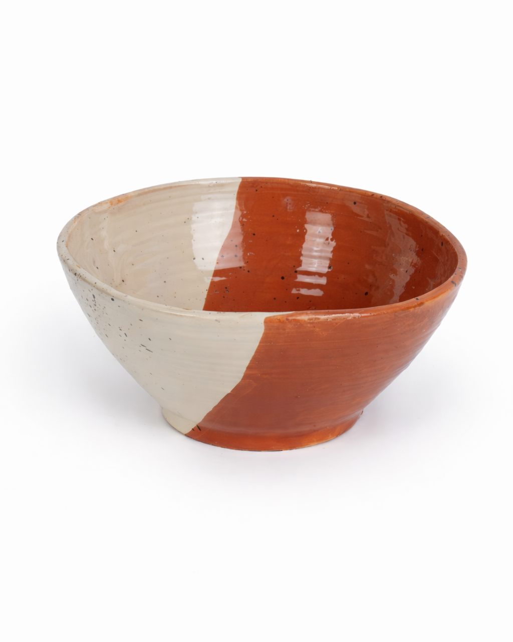 Oana - big bowl - off white & rust terracotta