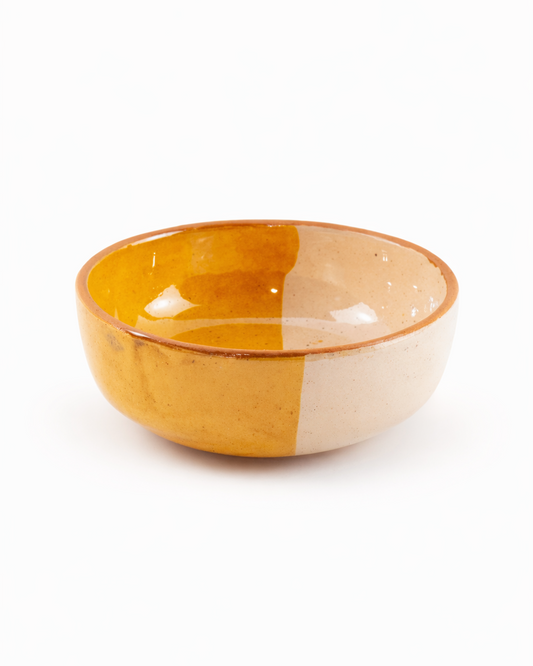 Irina - small bowl - sunshine yellow & off white
