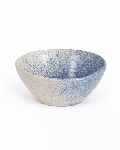 Oana - big bowl - off white & lagoon blue