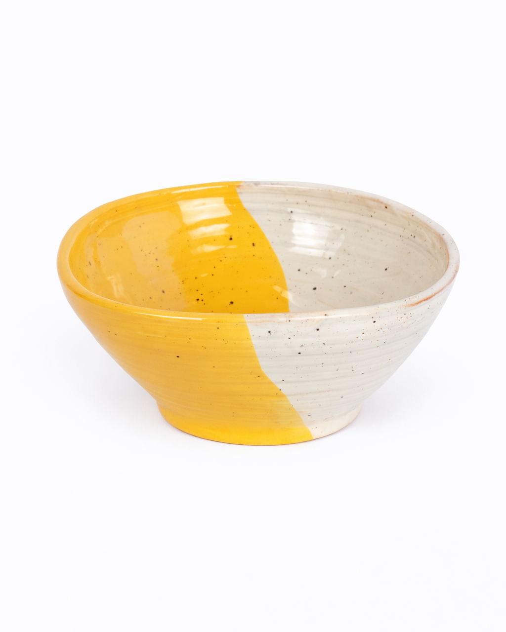 Oana - big bowl - off white & butter yellow