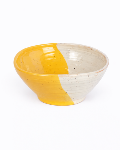 Oana - big bowl - off white & butter yellow
