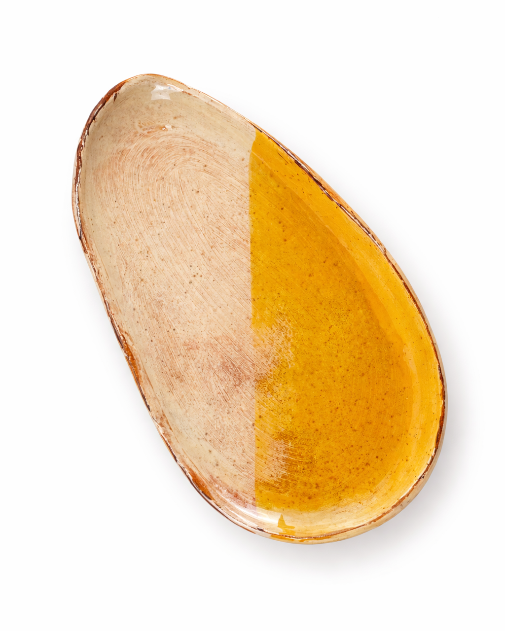 Doina - small platter - sunshine yellow & off white