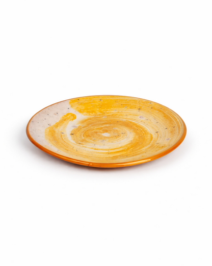 Elena - starter plate - off white & butter yellow