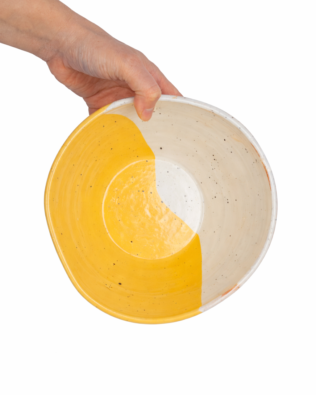 Oana - big bowl - off white & butter yellow