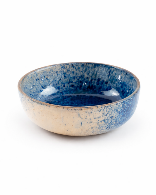 Irina - small bowl - ocean blue & off white