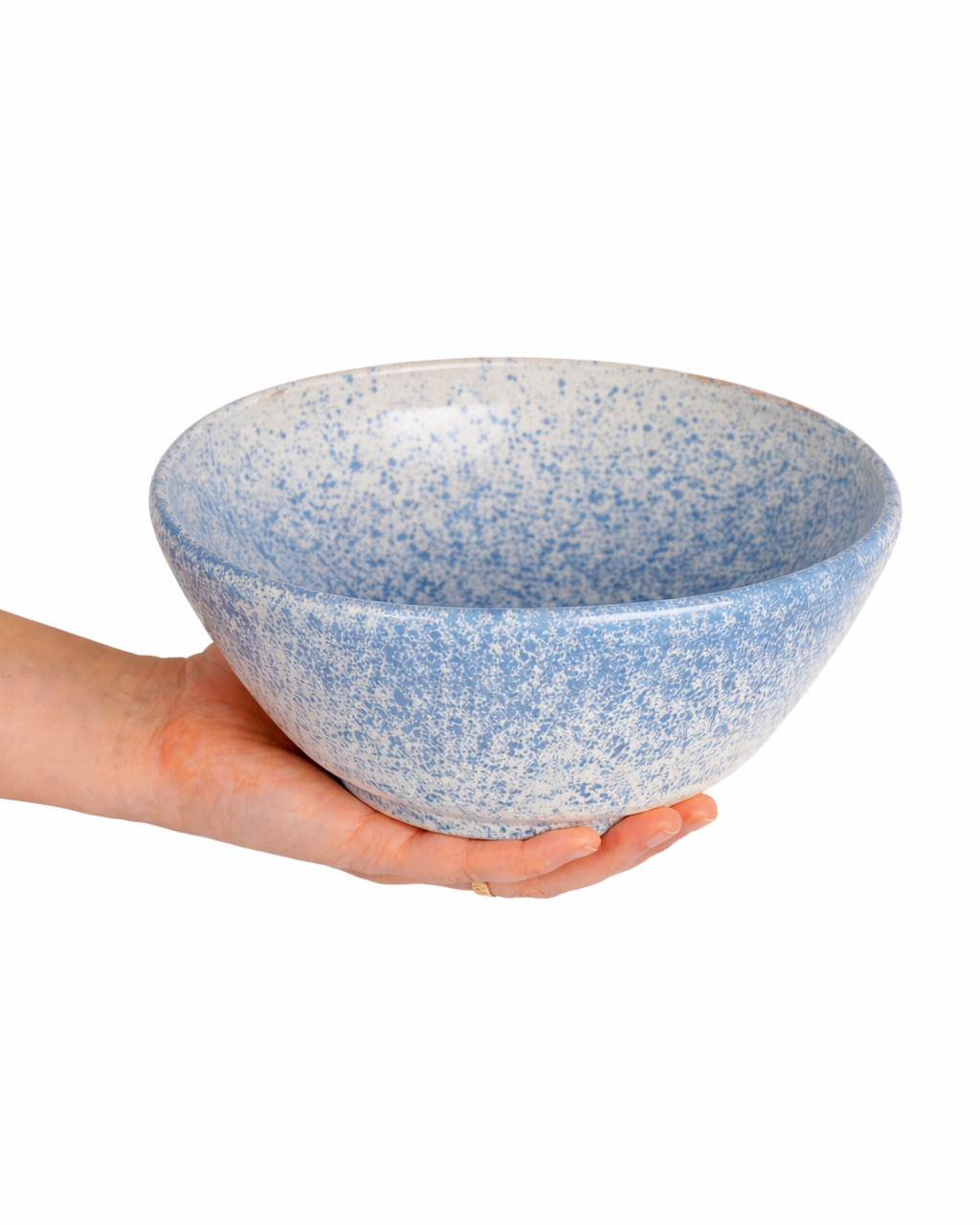 Oana - big bowl - off white & lagoon blue