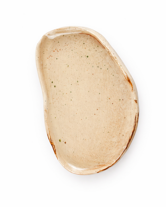 Doina - small platter - off white with speckles