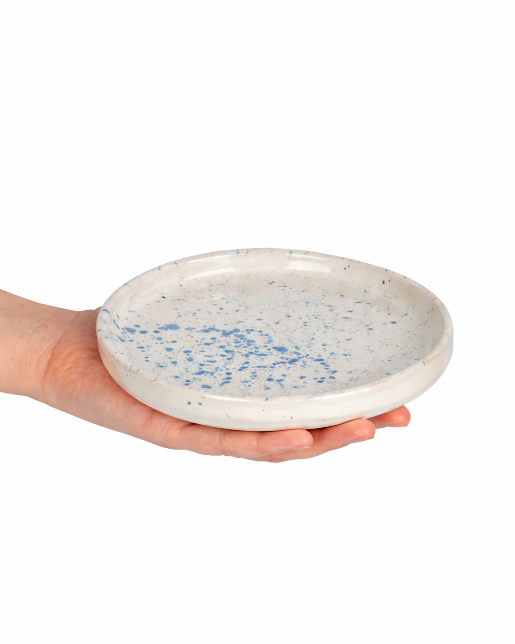 Ana - appetizer plate - off white & lagoon blue