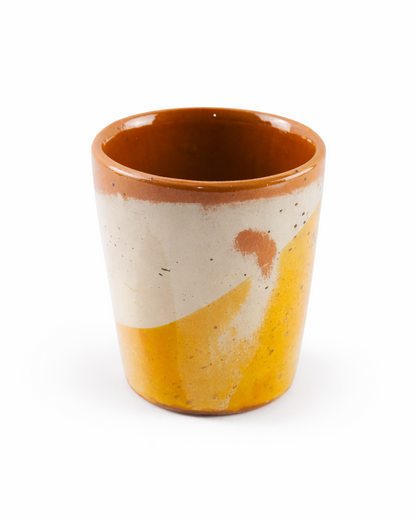 Stefan - big cup - off white & sunshine yellow