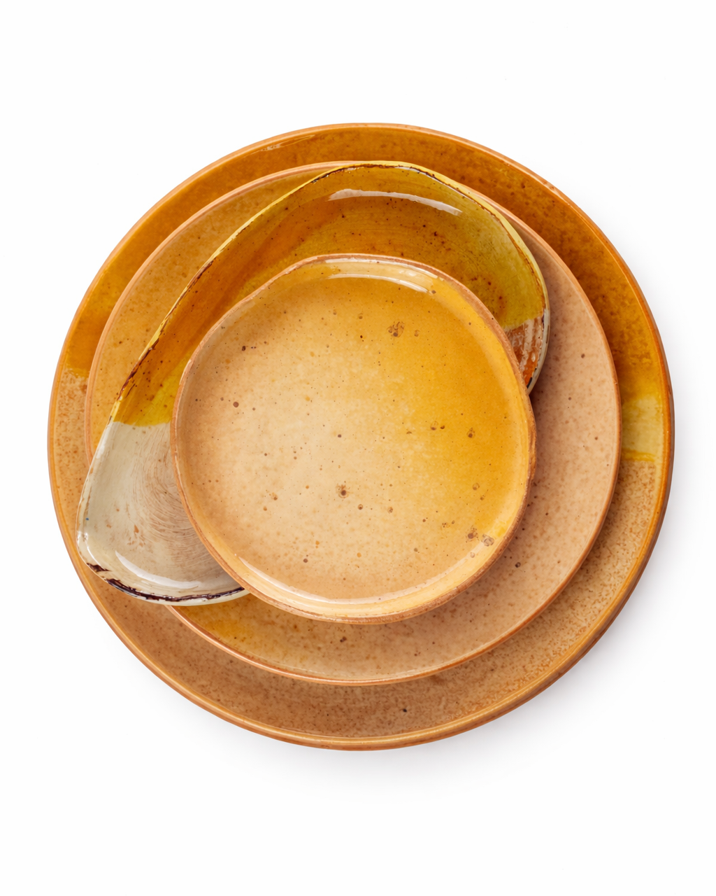 Doina - small platter - sunshine yellow & off white