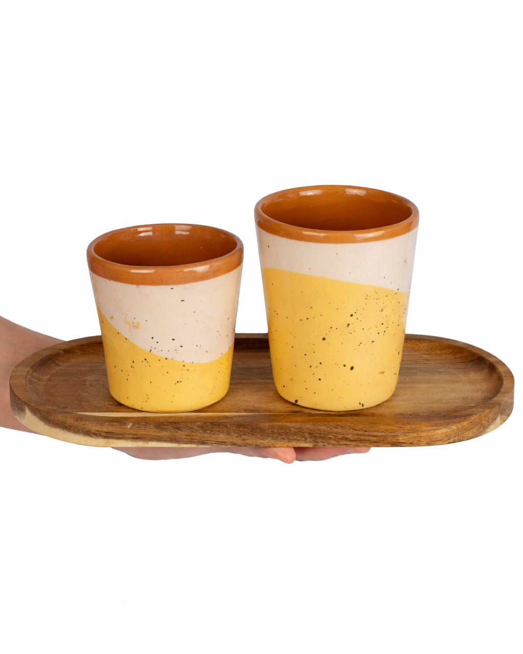 Stefan - big cup - off white & butter yellow