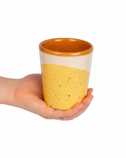Stefan - big cup - off white & butter yellow