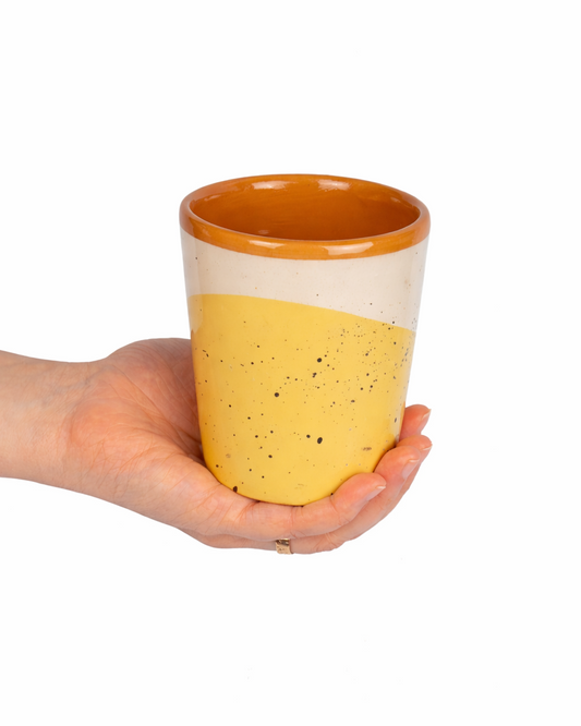 Stefan - big cup - off white & butter yellow