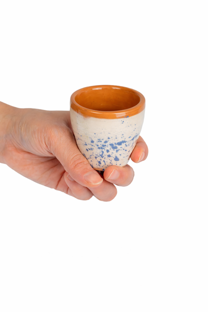 Florin - double espresso cup - off white & lagoon blue