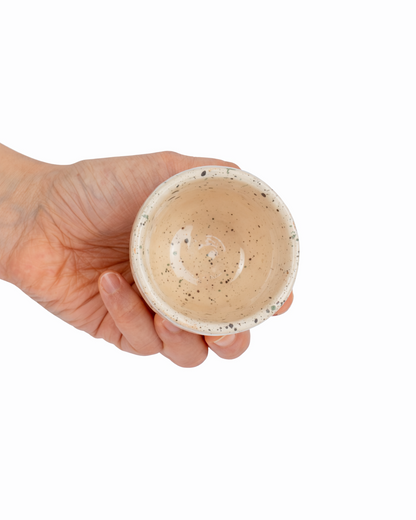 Iulia - double espresso cup - off white with speckles