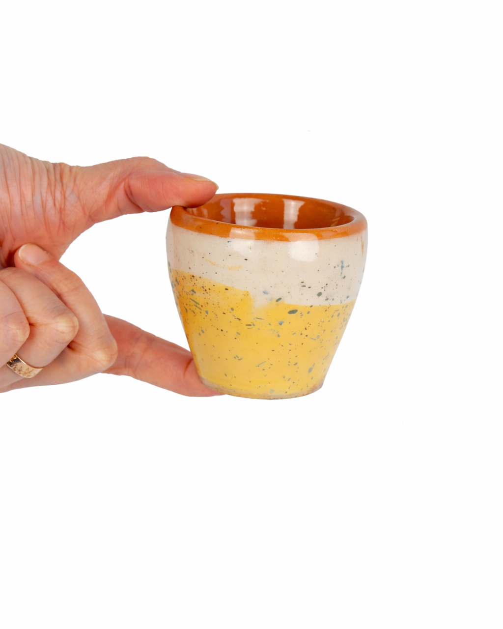 Florin - double espresso cup - off white & butter yellow