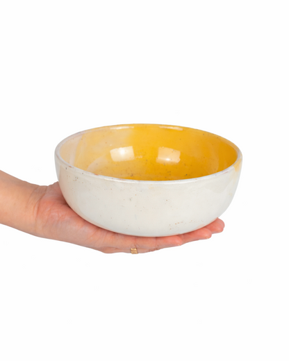 Irina - small bowl - off white & butter yellow