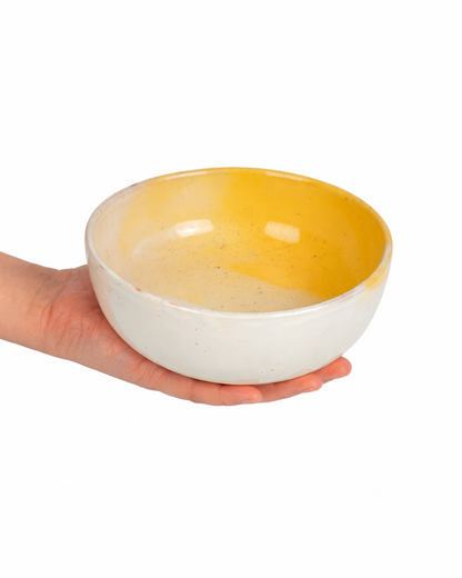 Irina - small bowl - off white & butter yellow