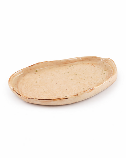 Doina - small platter - off white with speckles
