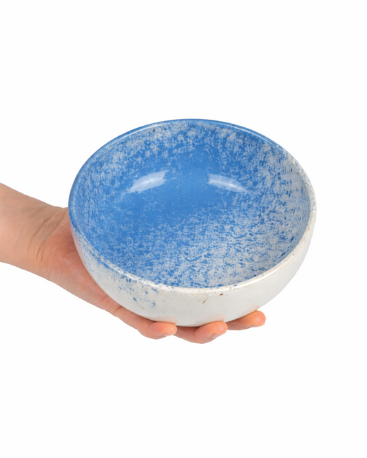 Irina - small bowl - off white & lagoon blue
