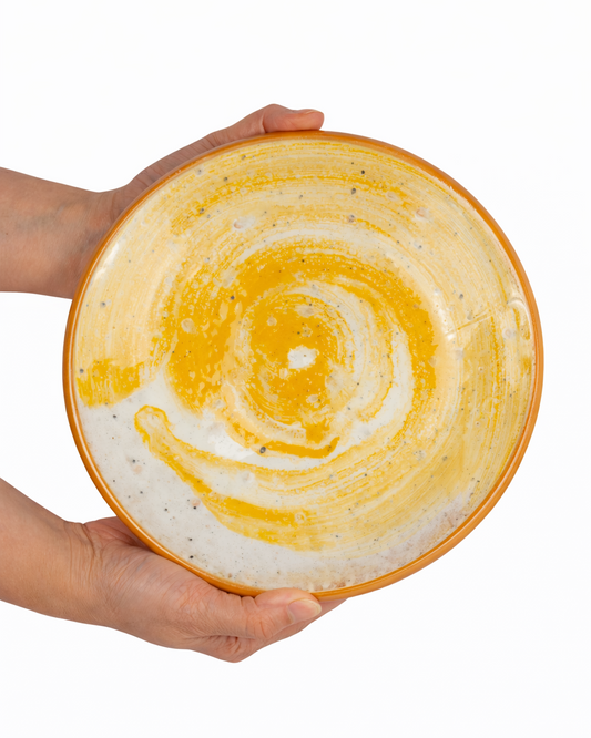 Elena - starter plate - off white & butter yellow