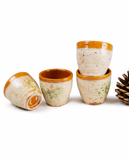 Espresso set - off white with sparkles