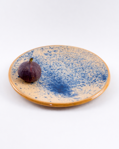 Elena - starter plate - off white & ocean blue