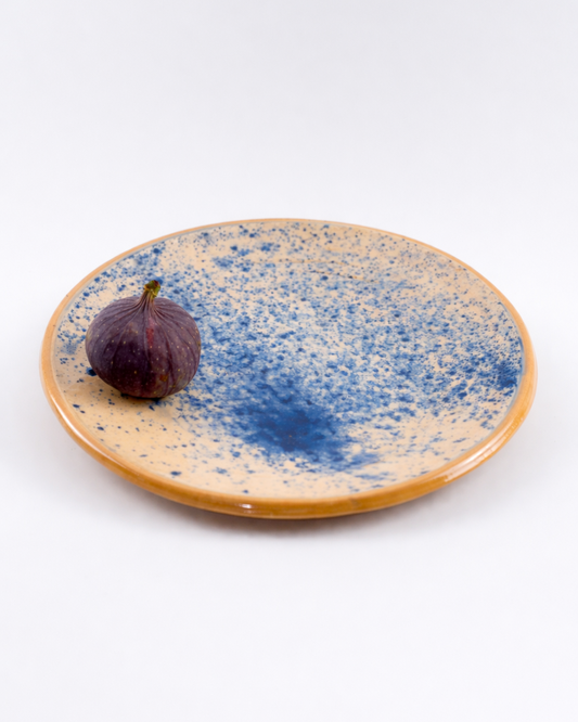 Elena - starter plate - off white & ocean blue