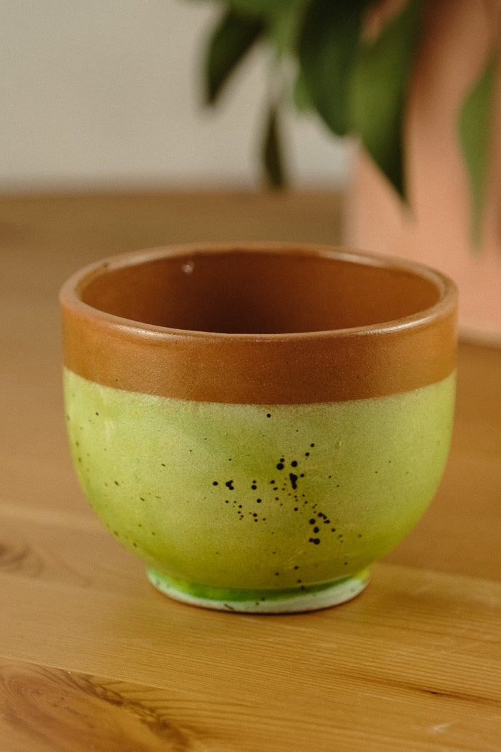 Tea/coffee cup - handmade ceramic - green