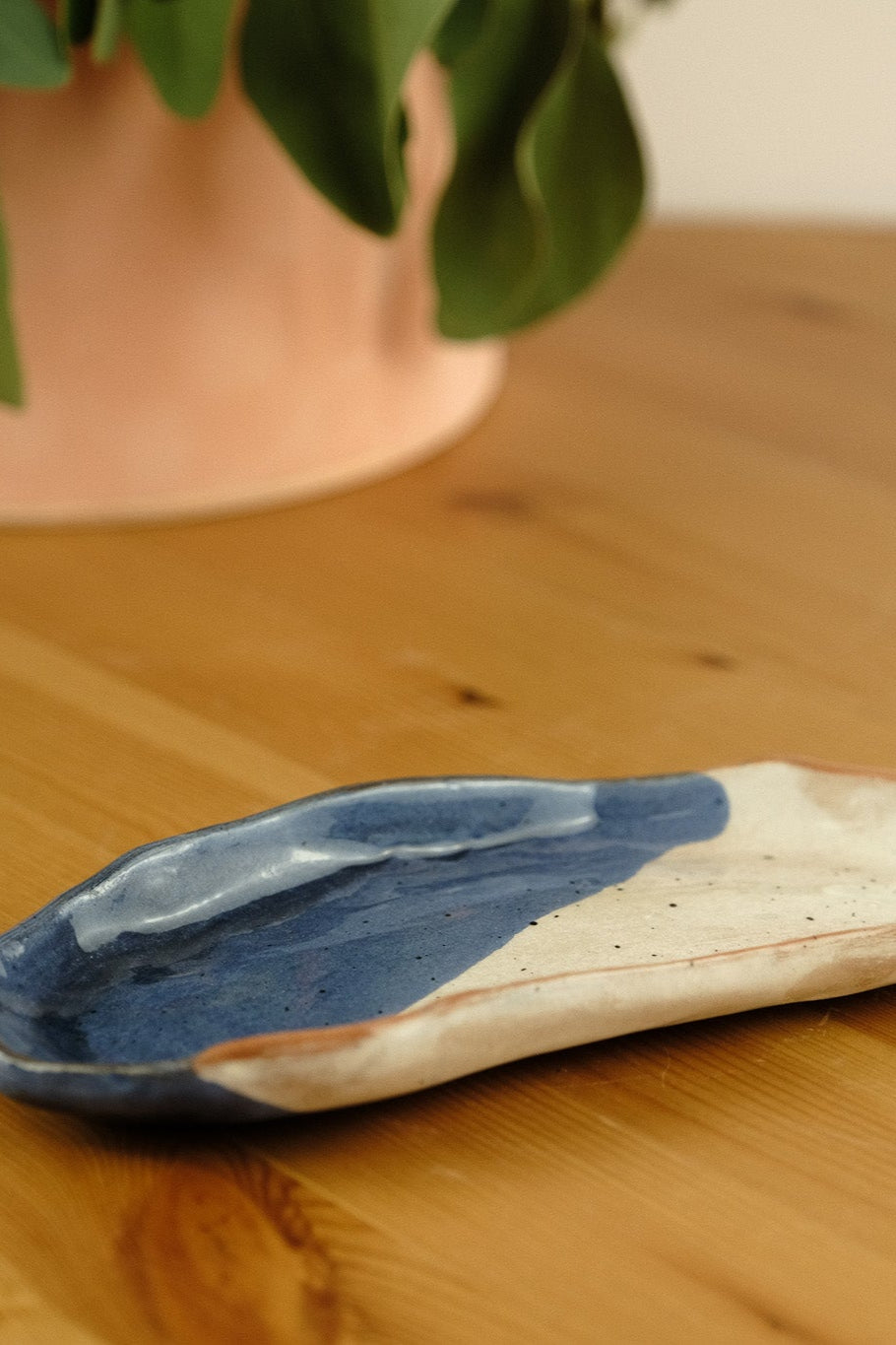 Side plate - handmade ceramic - blue