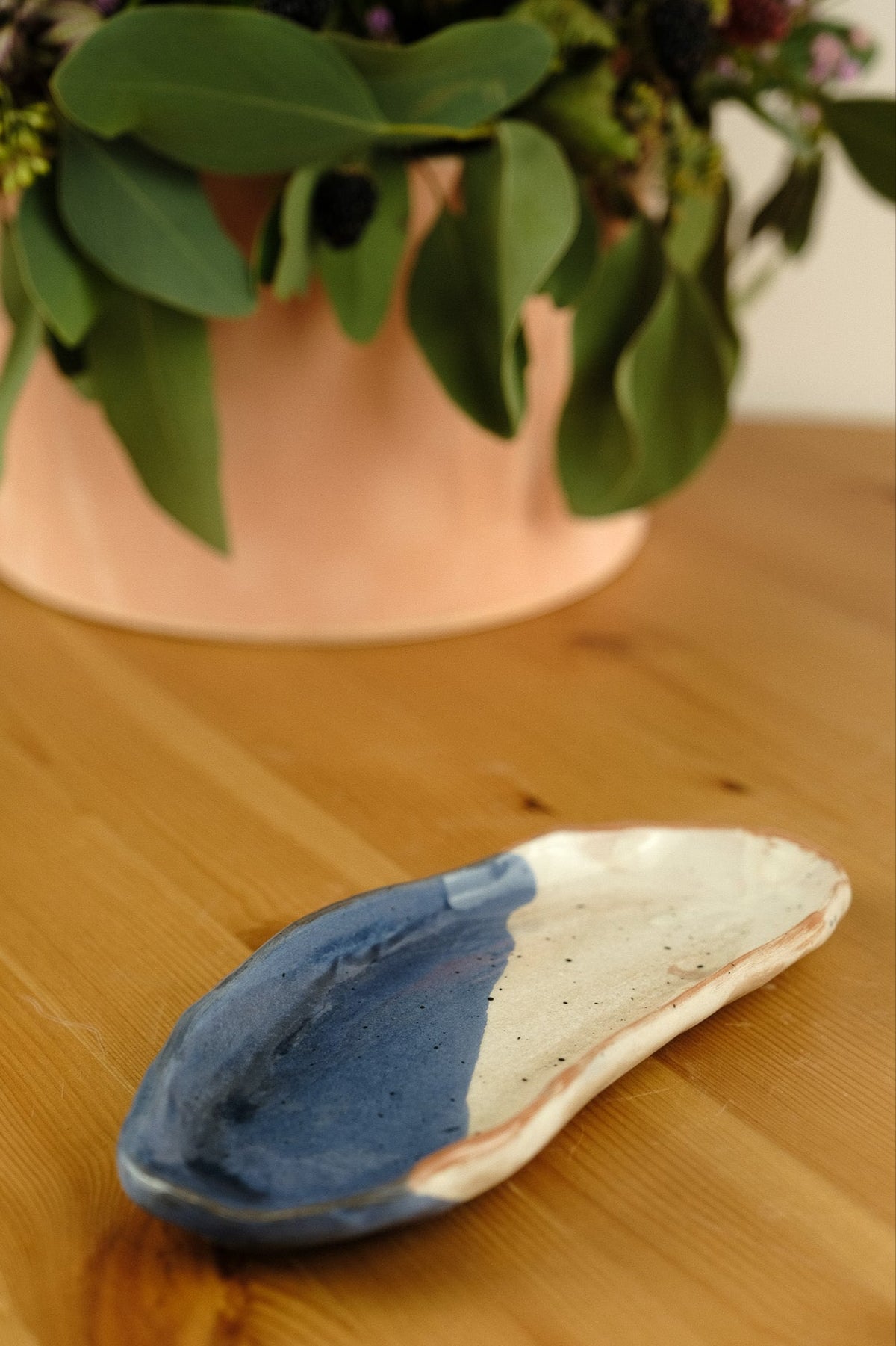 Side plate - handmade ceramic - blue