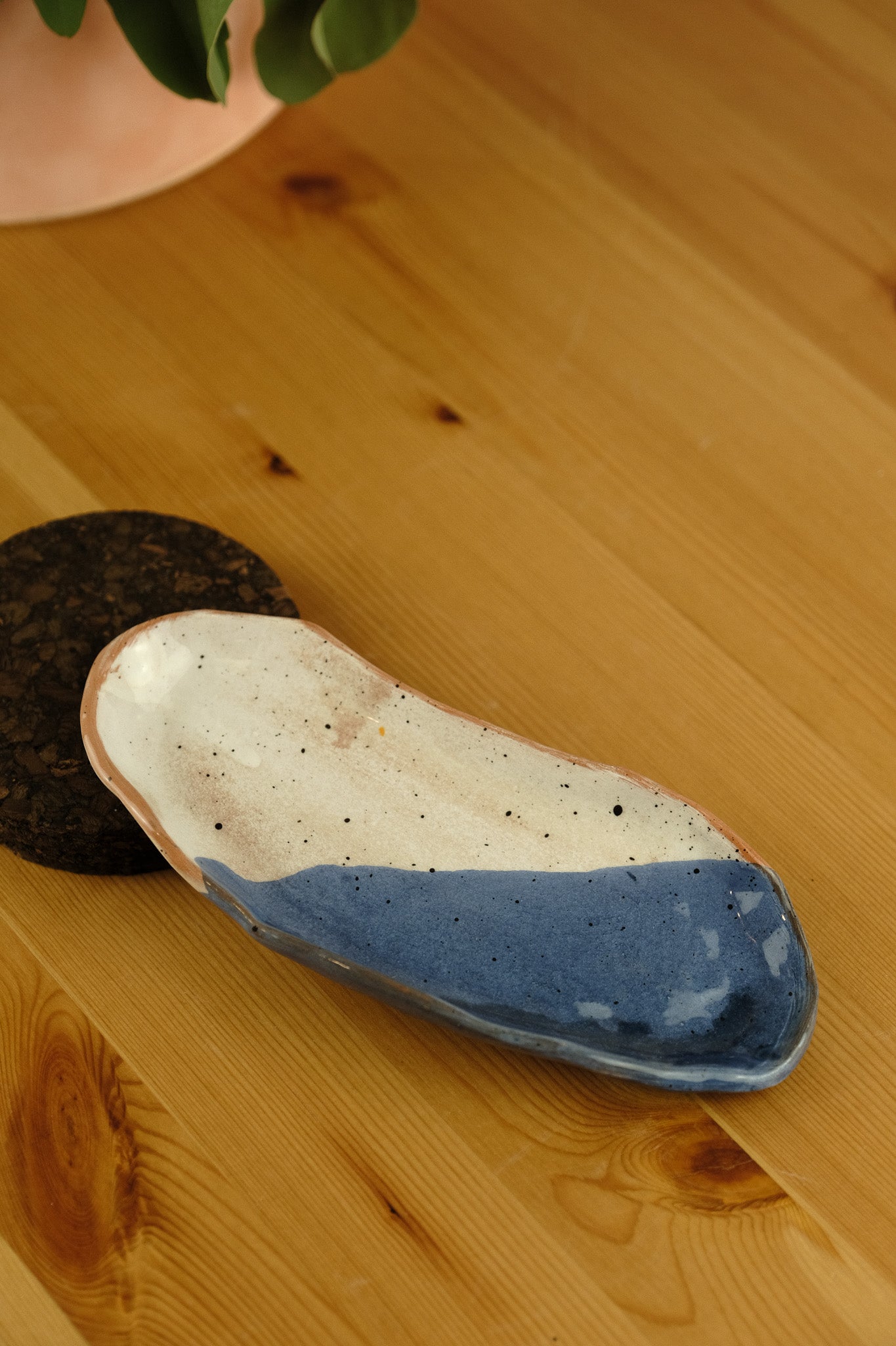 Side plate - handmade ceramic - blue