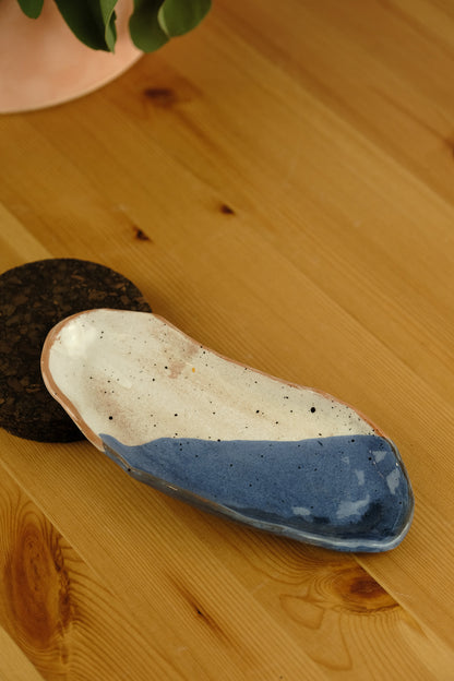 Side plate - handmade ceramic - blue