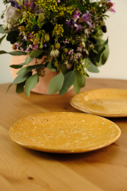 Salad plate - handmade ceramic - yellow