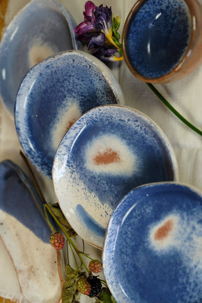 Appetizer set - handmade ceramic - blue