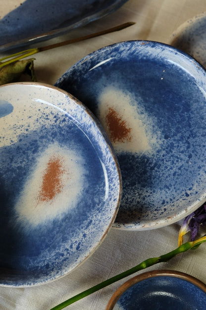 Appetizer set - handmade ceramic - blue