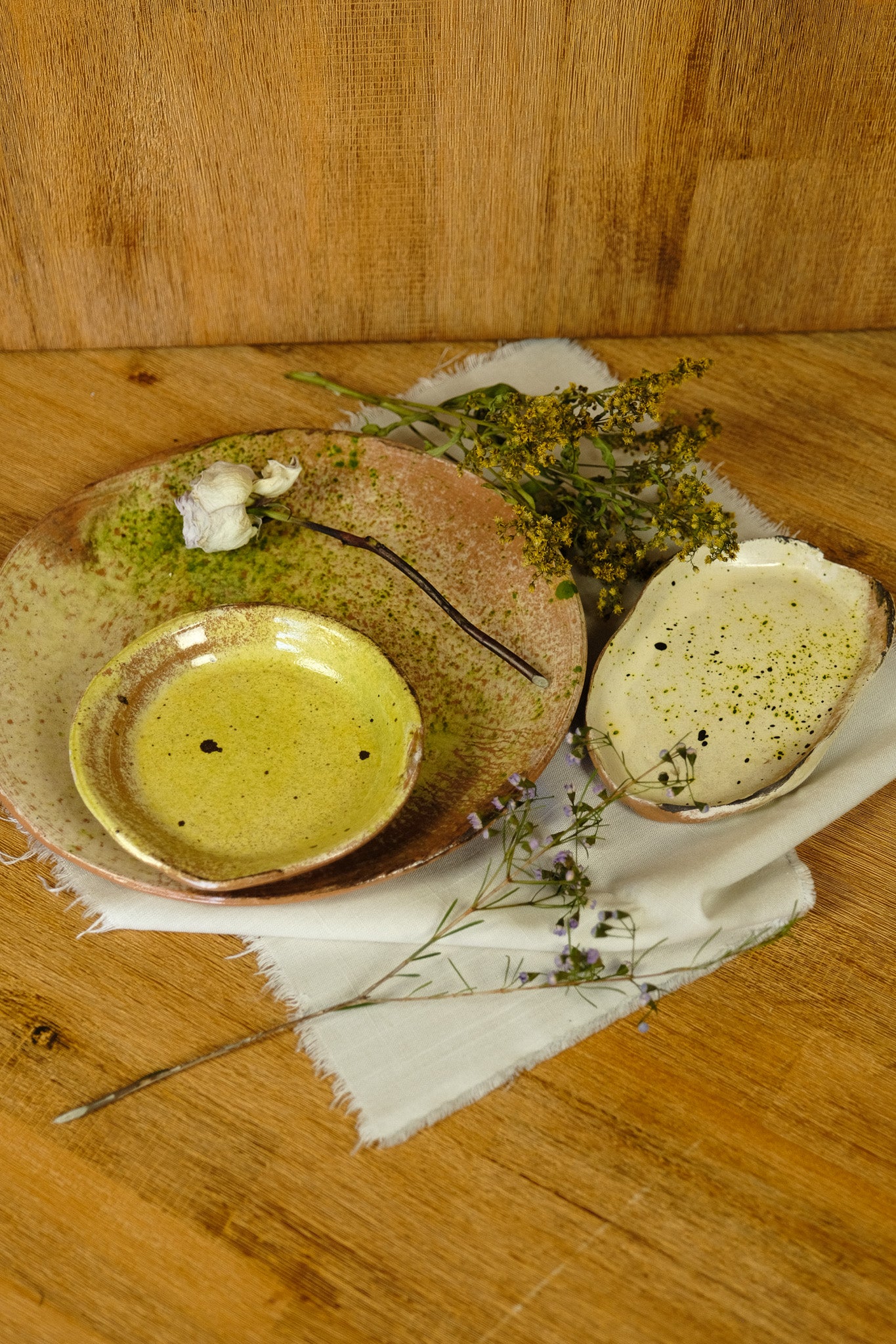 Dinner set - handmade ceramics - green